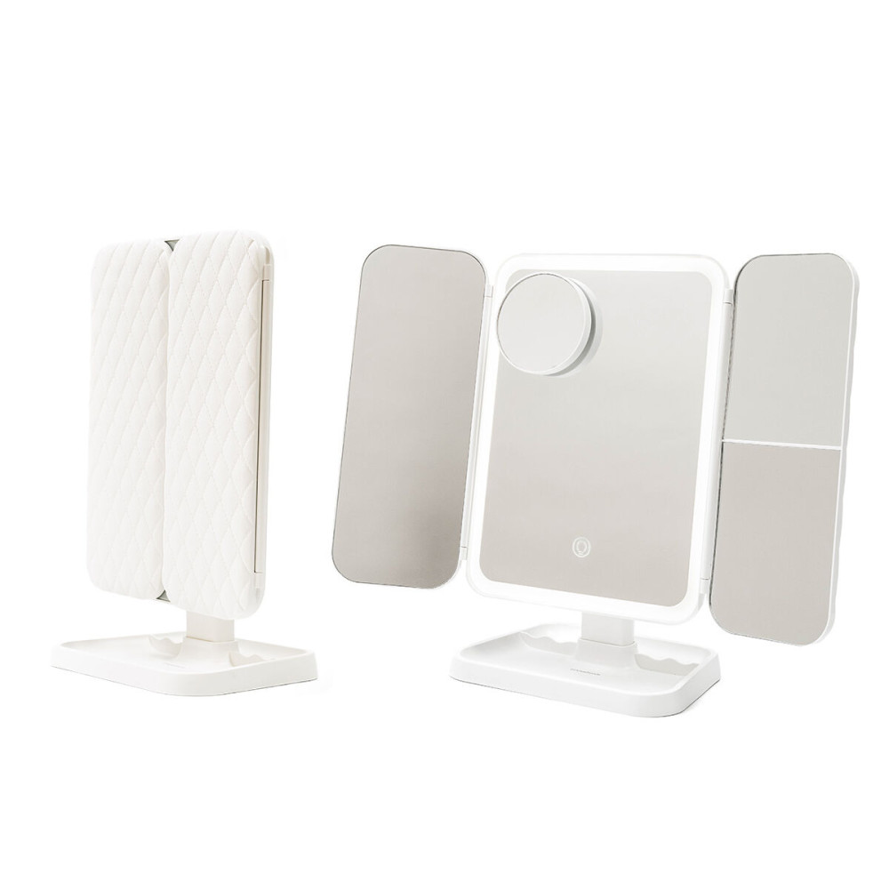 Rechargeable Triptych Makeup Mirror with Magnification and LED Light Miled InnovaGoods