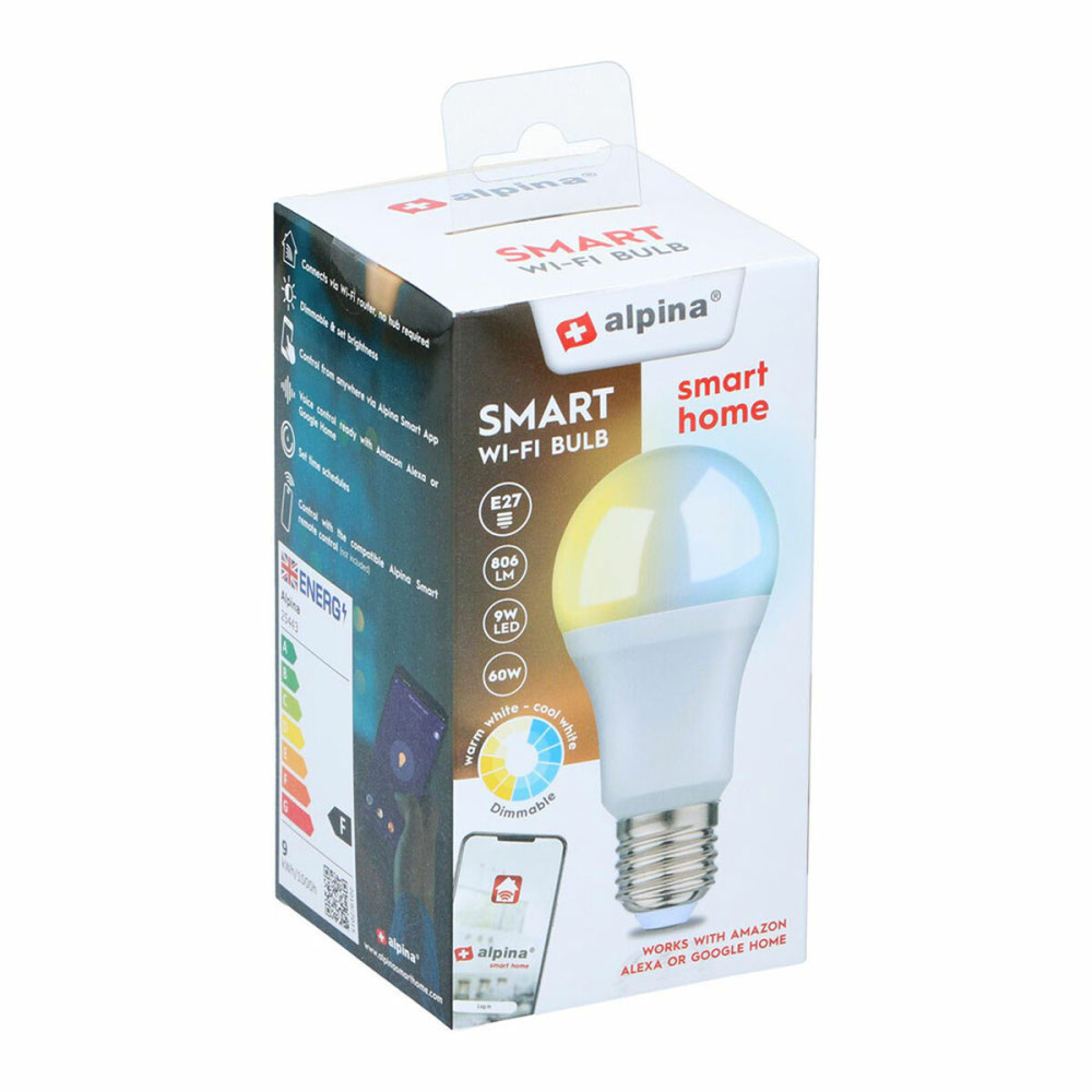 Alpina Smart Light bulb Alpina RGB Wi-Fi 9 W E27 2700-6500 K 806 lm