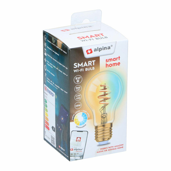 Alpina Smart Light bulb Alpina RGB Wi-Fi 5 W 4.9 W E27 1800-6500 K 360 Lm