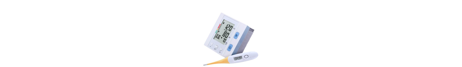 Blood pressure monitors and thermometers